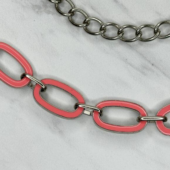Reversible Coral Taupe Y2K Chain Link Belt One Size (OS) ✨ - Picture 11 of 16